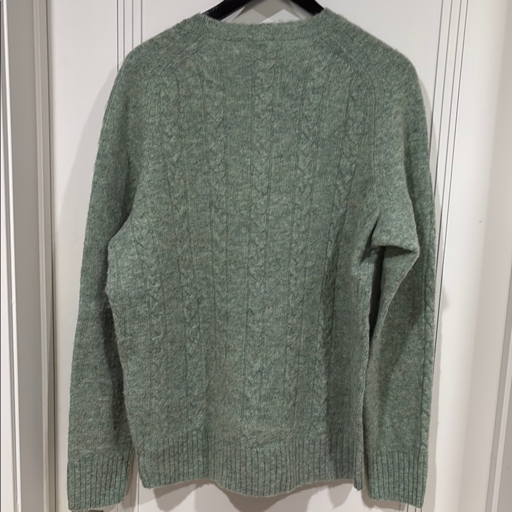 J. Crew wool Green Crewneck Sweater Textured Knit - Picture 5 of 8